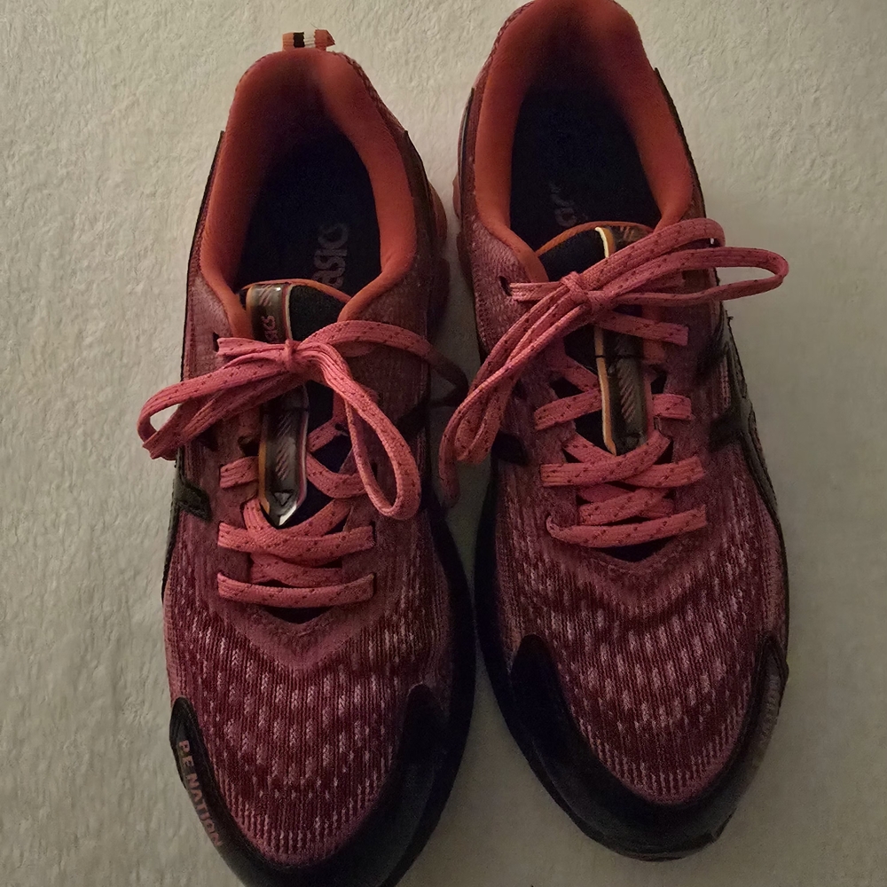 ASICS Women's Pink and Black Athletic Shoes